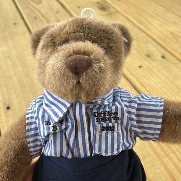 Office Depot Teddy Bear Brown Blue Pants Stripe Shirt 13” Plush Stuffed Animal - Picture 1 of 4
